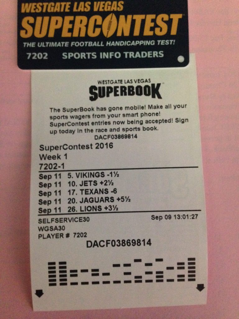 Las Vegas Westgate Supercontest Ticket - Sports Info Traders